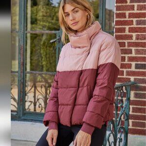 Summersalt Eco Colorblock Puffer Pink Jacket Size L